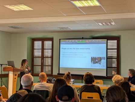 Missing Lynx Project team member Faye presenting at the Eurolynx meeting